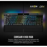 Corsair K100 RGB Cherry Corsair OPX Switch AXON 44-Zone RGB PBT Double-Shot Keycaps Black  Mechanical Gaming Keyboard (US) 