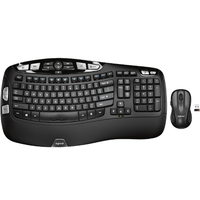 Logitech MK550 Wireless Wave Keyboard Mouse Combo Black Wave-shaped key frame Cushioned, Hand-friendly, Strong batteries