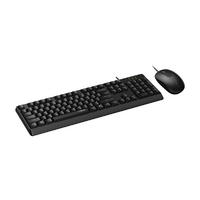 RAPOO X130pro - Wired Optical Mouse and Keyboard Combo Black   1000dpi   Spill Resistant