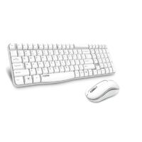 RAPOO X1800S 2.4GHz Wireless Optical Keyboard Mouse Combo Black - 1000DPI Nano Receiver 12m Battery (White)