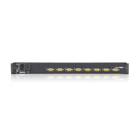 Aten Rackmount KVM Switch 8 Port VGA PS/2-USB w/ 19' LCD Display, 2x Custom KVM Cables Included, 1280x1024@75hz Display, LED Illumination