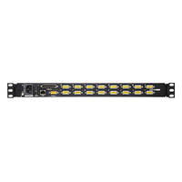 Aten Rackmount KVM Switch Over IP Single Rail 16 Port VGA PS/2-USB w/ 19' LCD Display, 2x Custom KVM Cables, 1280x1024@75hz Display, LED Illumination