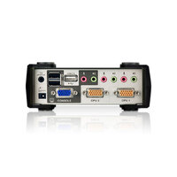 Aten Desktop KVMP Switch 2 Port Single Display VGA w  audio  OSD 2x Custom KVM Cables Included 2x USB Port Selection Via Front Panel