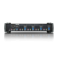 Aten Desktop KVMP Switch 4 Port Single Display 4k DisplayPort w  audio Cables Included 2x USB Port Selection Via Front Panel