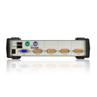 Aten Desktop KVM Switch 4 Port Single Display VGA 4x Custom KVM Cables Included Selection Via Front Panel Auto Scan Mode