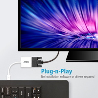 Aten Mini DisplayPort to DVI Adapter Supports VGA SVGA XGA SXGA UXGA and resolutions up to 1920x1200(PC)   1080p(HDTV)