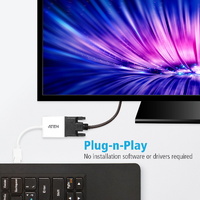 PROMO SOH only Aten DisplayPort to DVI Adapter Converts DisplayPort signals to DVI output DisplayPort 1.2 a compliant Supports VGA SVGA XGA