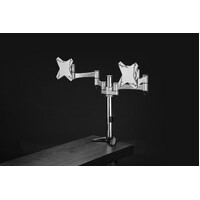 Astrotek Dual Monitor Arm Desk Mount Height Adjustable Stand for 2x LCD Display 23.8 inch 24 inch 27 inch 8kg 30 degree Tilt 180 degree Swivel 360 deg