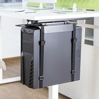 Brateck Strap-On Under-Desk ATX Case Holder with Sliding Track, Up to 10kg,360° Swivel (LS)