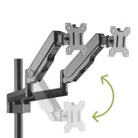 Brateck Gas Spring Sit-Stand Workstation Dual Monitors Mount Fit Most 17 inch-32 inch Moniters Up to 8kg per screen 360 degree Screen Rotation
