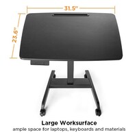 Brateck Electric Height Adjustable Workstation with casters - Black 