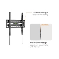 Brateck KL38-44F Large-Screen Compact Fixed TV Wall Mount Fit Screen Size: 32 ft-75 ft Up to  75kg, Fit Curved TV, 24x438x425mm