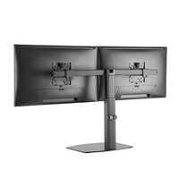 Brateck Dual Free Standing Screen Pneumatic Vertical Lift Monitor Stand Fit Most 17-27 Monitors Up to 6kg per screen VESA 75x75 100x100