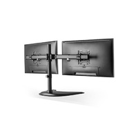 Brateck Dual Free Standing Curved Horizontal Rail Monitor Array Desktop Stand Fit most 13 inch-27 inch Monitors Up to 10kg per screnVESA 75x75 100x10 
