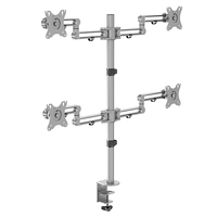 Brateck Quad Free Standing Monitor Premium Articulating Aluminum Monitor Stand Fit Most 17'-32' Monitors Up to 8kg per screen VESA 75x75/100x100(LS)