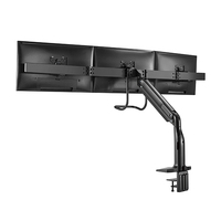 Brateck Triple Monitors Select Gas Spring Aluminum Monitor Armt Fit Most Screen Size 17 inch-32 inch up to 6.5kg VESA 75x75 100x100