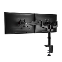 Brateck Dual Monitors Heavy-Duty Aluminum Gas Spring Monitor Arm Fit Most 17 inch inch-32 inch inch Up to 12kg per screen VESA 75x75 100x100