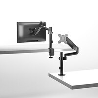 Brateck Single Monitor Pole-Mounted Gas Spring Monitor Arm Fit Most 17 inch - 32 inch Monitor Up to 9Kg Per screen VESA 75x75 100x100