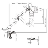 Brateck Single Monitor Premium Slim Aluminum Spring-Assisted Monitor Arm Fix Most 17 inch-32 inch Monitor Up to 9kg per screen VESA 75x75 100x100 - Sp