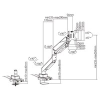 Brateck Single Monitor Economy Heavy-Duty Gas Spring Monitor Arm with USD3.1 Ports Fit Most 17'-35' Up 15kg