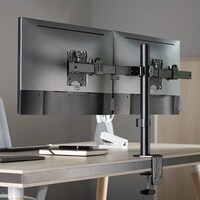 Brateck Pole Mount Dual-Screen Monitor Mount Fit Most 17 inch-32 inch Monitors Up to 9kg per screen VESA 75x75 100x100