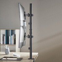 Brateck Vertical Pole Mount Dual-Screen Monitor Mount Fit Most 17 inch-32 inch Monitors Up to 9kg per screen VESA 75x75 100x100