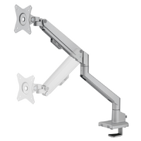 Brateck Single Monitor Thin Gas Spring Monitor Arm Fit Most 17 ft-32 ft Monitors, Up to 9kg per screen VESA 75x75 100x100 Matte Silver (LS)