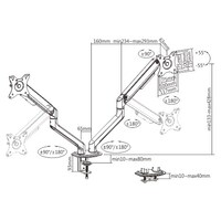 Brateck Dual Monitor Economical Spring-Assisted Monitor Arm Fit Most 17 inch-32 inch Monitors Up to 9kg per screen VESA 75x75 100x100 Space Grey