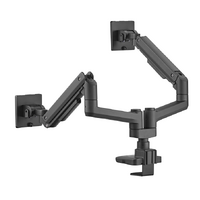 Brateck Fabulous Pole-Mounted Gas Spring Dual Monitor Arm Fit Most 17 ft-35 ft Monitors, Up to 20kg per screen VESA 75x75 100x100 Fine Texture Black （