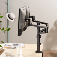 Brateck Premium Aluminum Articulating Monitor Mount Fit Most 17 inch-32 inch Monitor Up to 8KG VESA 75x75100x100(Black)