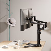 Brateck Premium Aluminum Articulating Monitor Stand Fit Most 17 inch-32 inch Monitor Up to 8KG VESA 75x75100x100(Black)