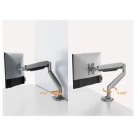 BrateckLDT82-C012UC SINGLE SCREEN HEAVY-DUTY GAS SPRING MONITOR ARM WITH USB PORTS For most 17 inch~45 inch Monitors Matte Black(New)