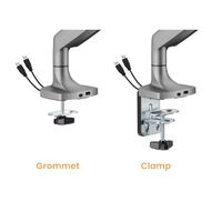 BrateckLDT82-C012UCE SINGLE SCREEN HEAVY-DUTY MECHANICAL SPRING MONITOR ARM WITH USB PORTS For most 17 inch~45 inch Monitors Matte Silver(New)