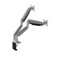 Brateck LDT82-C024 DUAL SCREEN HEAVY-DUTY GAS SPRING MONITOR ARM For most 17 inch~35 inch Monitors Matte Silver(New)
