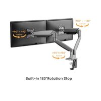 BrateckLDT82-C024UCE SINGLE SCREEN HEAVY-DUTY MECHANICAL SPRING MONITOR ARM WITH USB PORTS For most 17 inch~45 inch Monitors Matte Black(New)