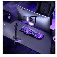 Brateck LDT89-C012L Articulating RGB Lighting Gaming Monitor Arm Matte Black, Fit Screen Size: 17 ft-40 ft Up to 12 KG