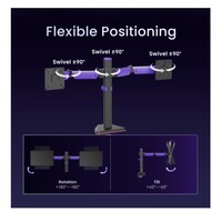 Brateck LDT89-C024 Matte Black Amethyst Articulating Gaming Dual Monitor Arm (new)