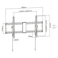 Brateck Heavy Duty Foldable Tilt TV Wall Mount For 43 inch-90 inch TVs