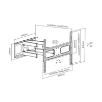 Brateck Economy Solid Full Motion TV Wall Mount for 37 inch-70 inch Up to 50kgLED LCD Flat Panel TVs