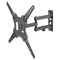 Brateck LPA68-443 Economical Full-Motion TV Wall Mount, Fit Screen Size: 23 ft-55 ft Up to 30 KG, Fine Texture Black,382x430x430mm (new)