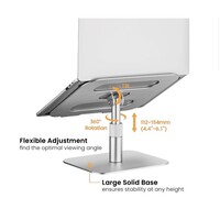 BrateckLPS03-19 ADJUSTABLE ALUMINUM LAPTOP RISER  For most 11 inch-15 inch laptops  tablets (Silver)