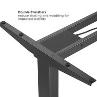 Brateck Contemporary 3-Stage Dual-Motor Sit-Stand Desk (Standard) 1000~1700x650x620~1280mm - Black -(LS)
