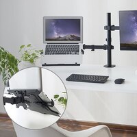 Brateck Steel Laptop Holder Fits10 inch-15.6 inch for most desk mounts with standard 75x75 100x100 VESA plate
