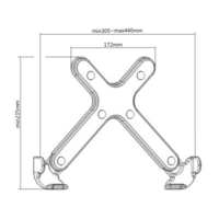 Brateck Steel Laptop Holder Fits 11 inch-17 inch Laptops for most desk mounts with standard 75x75 100x100 VESA plate