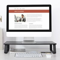 Brateck Timber Desktop Monitor Stand (600x260x120mm) Fit Screen Size 13 inch-32 inch Weight Capacity Up to 20kg- Black