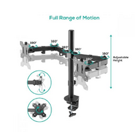 mbeat activiva ErgoLife Dual Monitor Screen Double Joint Monitor Arm  is a versatile and economical solution for dual 13 ft-32 ft screens