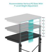 mbeat activiva Height Adjustable PC  Printer Storage Stand Black Adjustable Shelf Height: 55 60 65 79 75 80 85cm