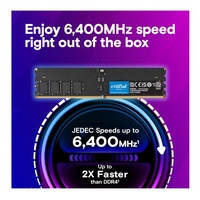 Crucial 32GB (1x32GB) DDR5 CUDIMM 6400MHZ CL52 Desktop PC Memory for Intel Core Ultra Processors AI PC