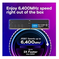Crucial 32GB (2x16GB) DDR5 CUDIMM 6400MHZ CL52 Desktop PC Memory for Intel Core Ultra Processors AI PC