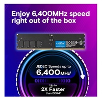 Crucial 128GB (2x64GB) DDR5 CUDIMM 6400MHZ CL52 Desktop PC Memory for Intel Core Ultra Processors AI PC